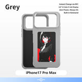 E-Ink iPhone 17 Phone Case NFC display on Phone Case 4.0" HD Four Color DIY Photo Display